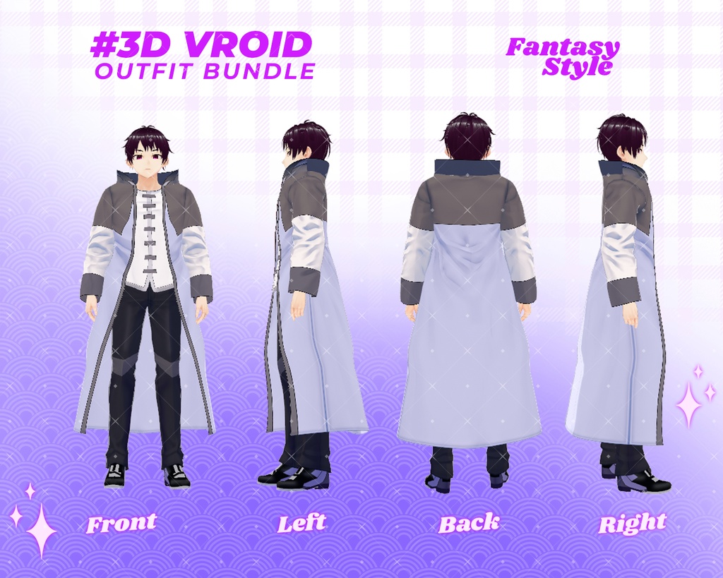 3D VRoid Outfit Pack Fantasy Prince & Guardian Attire for VRoid Models | VRoid Clothes, VRoid Costume, VRoid Fashion