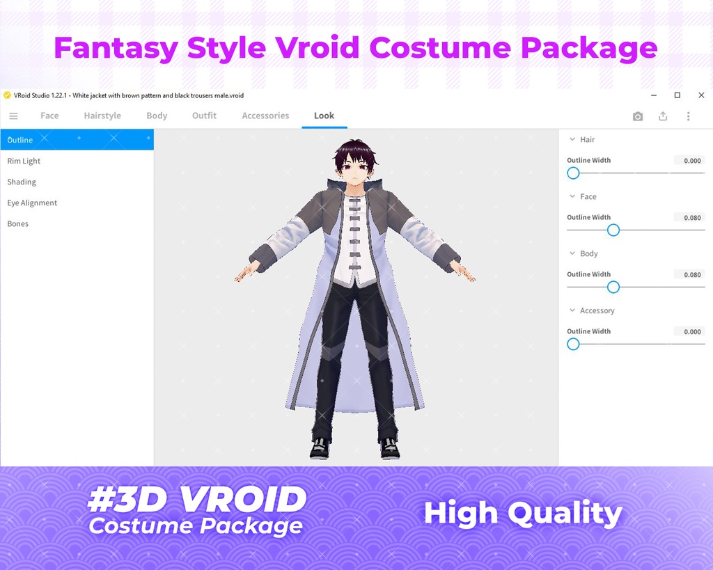 3D VRoid Outfit Pack Fantasy Prince & Guardian Attire for VRoid Models | VRoid Clothes, VRoid Costume, VRoid Fashion