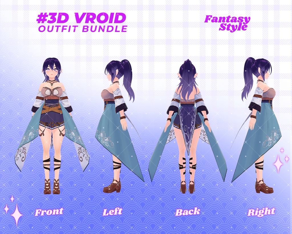 3D VRoid Outfit Pack Fantasy Queen & Fairy Attire for VRoid Models | VRoid Clothes, VRoid Costume, VRoid Fashion
