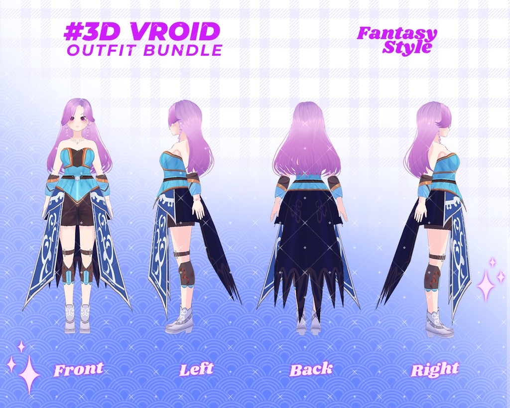 3D VRoid Outfit Pack Fantasy Warrior & Princess Attire for VRoid Models | VRoid Clothes, VRoid Costume, VRoid Fashion