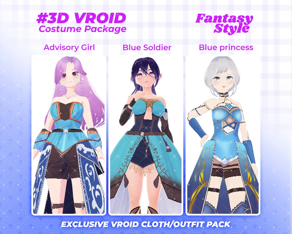 3D VRoid Outfit Pack Fantasy Warrior & Princess Attire for VRoid Models | VRoid Clothes, VRoid Costume, VRoid Fashion