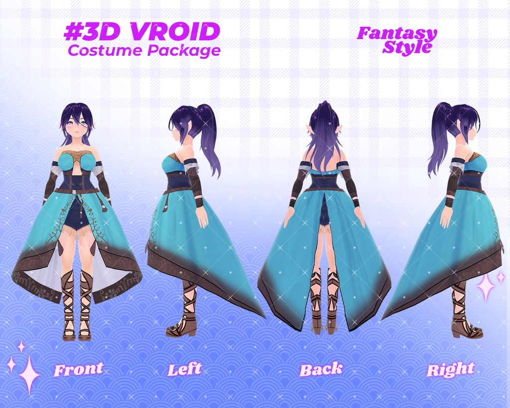 3D VRoid Outfit Pack Fantasy Warrior & Princess Attire for VRoid Models | VRoid Clothes, VRoid Costume, VRoid Fashion