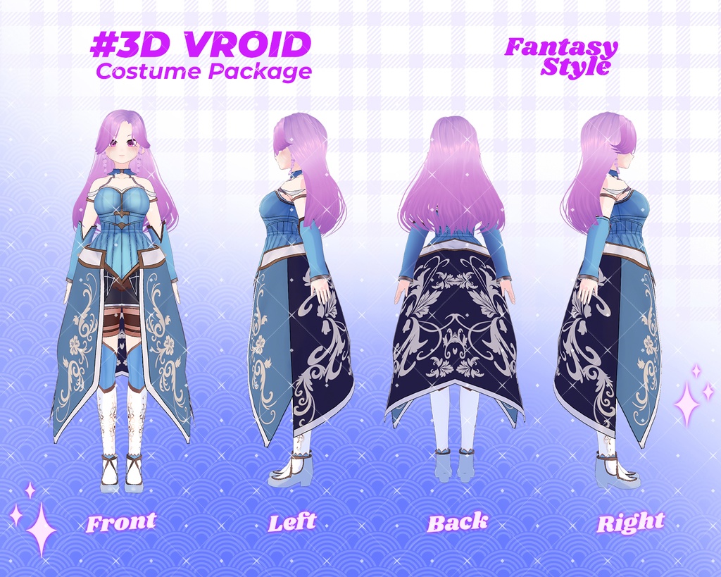 3D VRoid Outfit Pack Enchanted Fantasy Elf & Royal Attire for VRoid Models | VRoid Clothes, VRoid Costume, VRoid Fashion