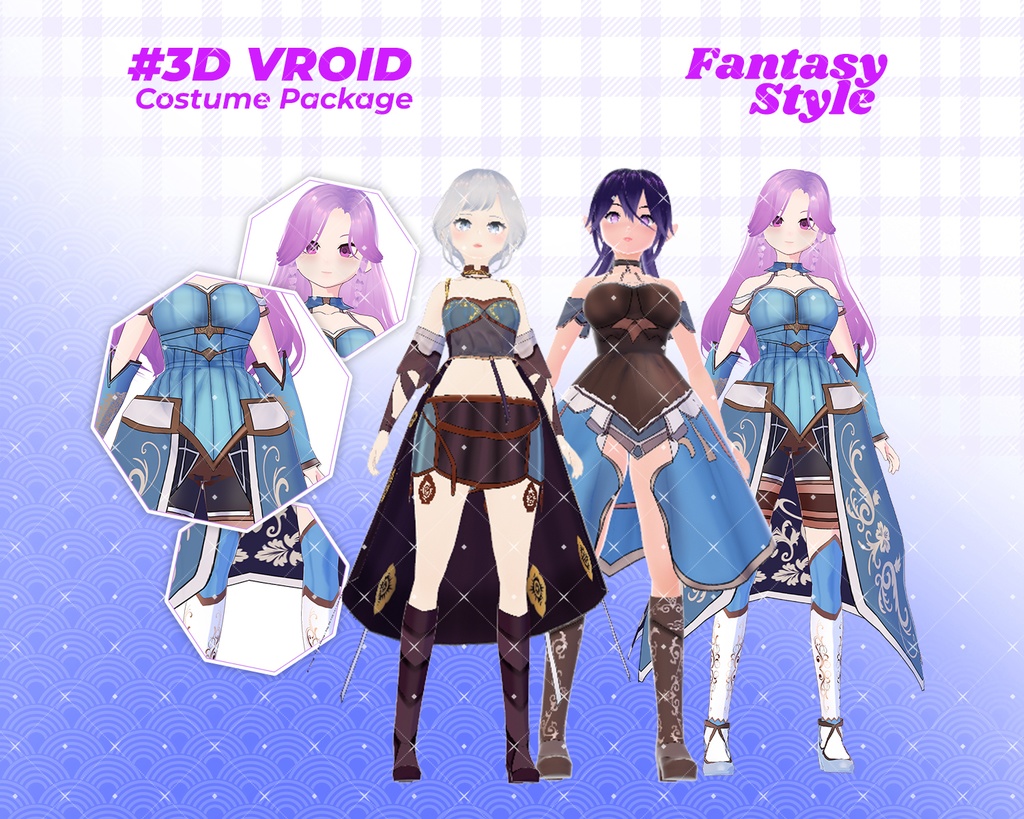 3D VRoid Outfit Pack Enchanted Fantasy Elf & Royal Attire for VRoid Models | VRoid Clothes, VRoid Costume, VRoid Fashion