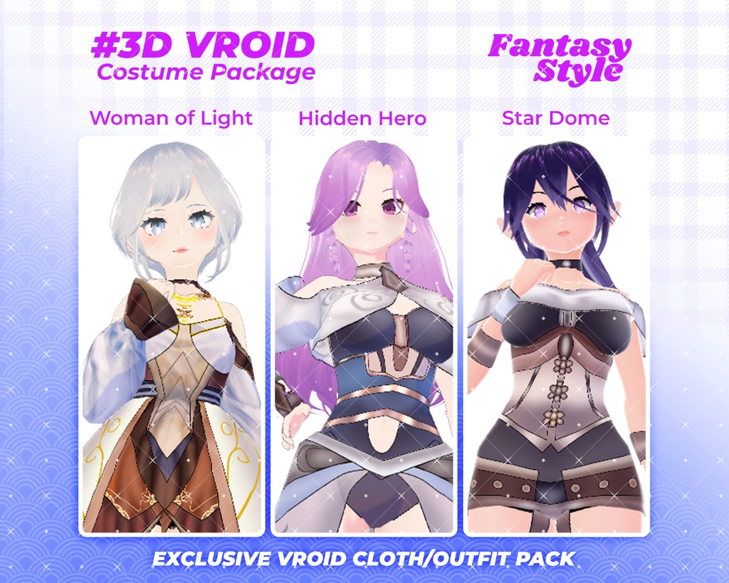 3D VRoid Outfit Pack Celestial Warrior & Mystic Hero Costumes for VRoid Models | VRoid Clothes, VRoid Costume, VRoid Fashion