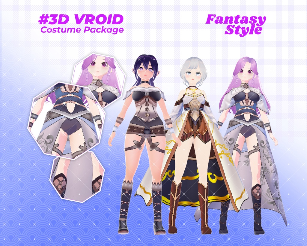 3D VRoid Outfit Pack Celestial Warrior & Mystic Hero Costumes for VRoid Models | VRoid Clothes, VRoid Costume, VRoid Fashion