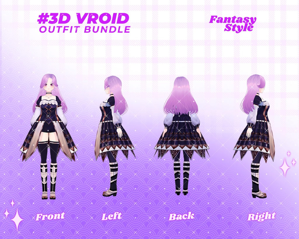 3D VRoid Outfit Pack Enchanted Sorceress & Mystic Priestess Costumes for VRoid Models | VRoid Clothes, VRoid Costume, VRoid Fashion