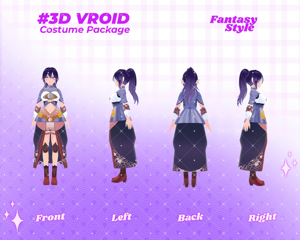 3D VRoid Outfit Pack Enchanted Sorceress & Mystic Priestess Costumes for VRoid Models | VRoid Clothes, VRoid Costume, VRoid Fashion