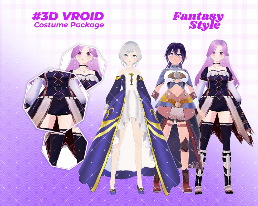 3D VRoid Outfit Pack Enchanted Sorceress & Mystic Priestess Costumes for VRoid Models | VRoid Clothes, VRoid Costume, VRoid Fashion