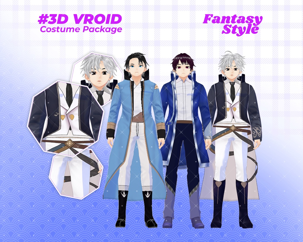 3D VRoid Outfit Pack Regal Prince & Arcane Mage Costumes for VRoid Models | VRoid Clothes, VRoid Costume, VRoid Fashion
