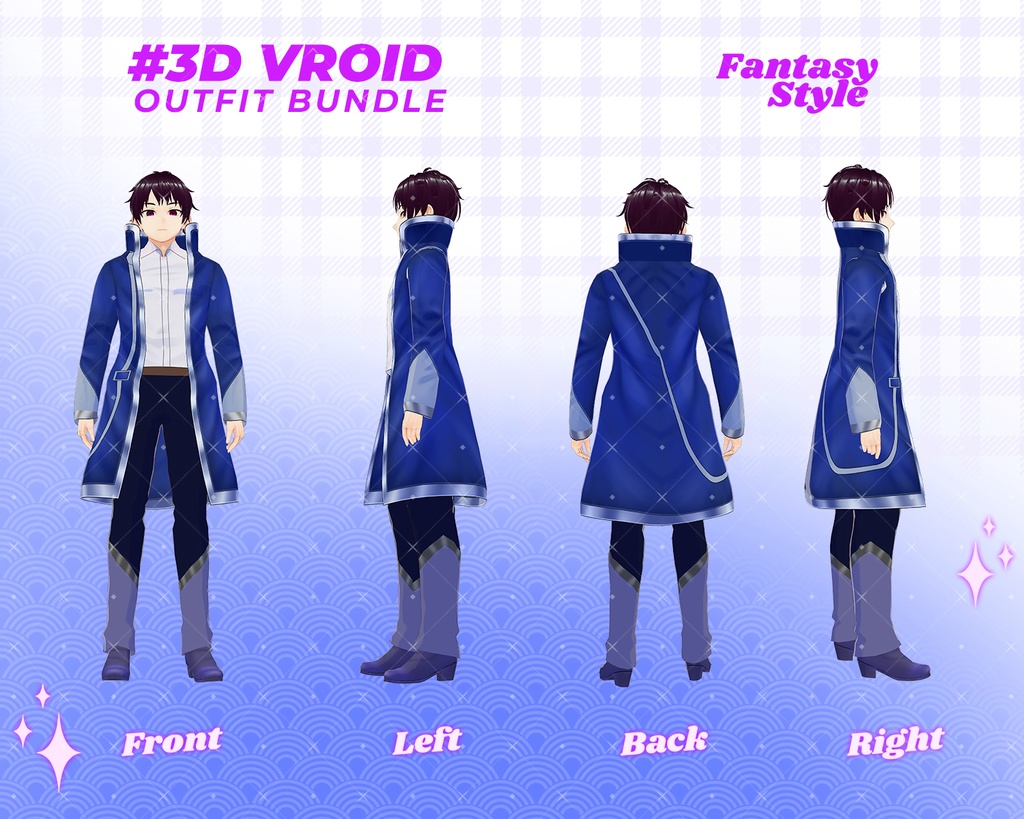 3D VRoid Outfit Pack Regal Prince & Arcane Mage Costumes for VRoid Models | VRoid Clothes, VRoid Costume, VRoid Fashion