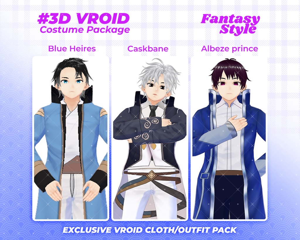 3D VRoid Outfit Pack Regal Prince & Arcane Mage Costumes for VRoid Models | VRoid Clothes, VRoid Costume, VRoid Fashion