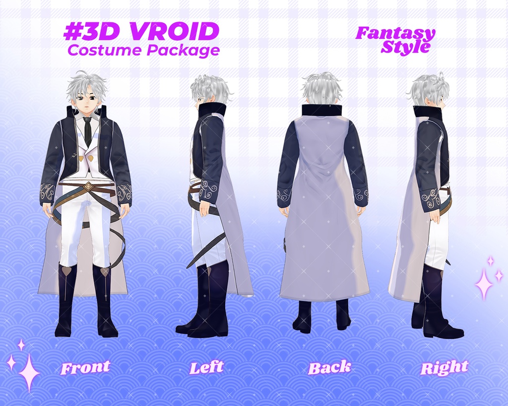 3D VRoid Outfit Pack Regal Prince & Arcane Mage Costumes for VRoid Models | VRoid Clothes, VRoid Costume, VRoid Fashion