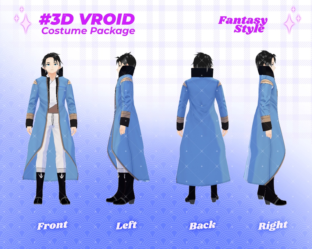 3D VRoid Outfit Pack Regal Prince & Arcane Mage Costumes for VRoid Models | VRoid Clothes, VRoid Costume, VRoid Fashion