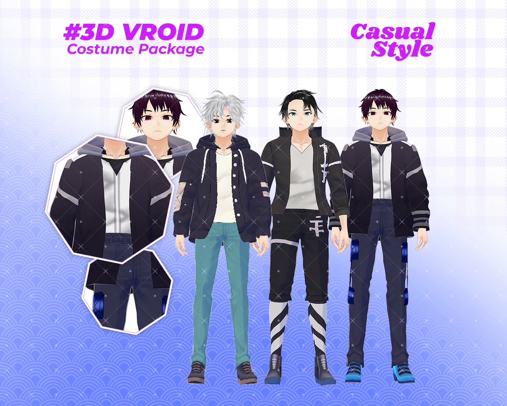 3D VRoid Outfit Pack Urban Casual & Streetwear Jackets for VRoid Models | VRoid Clothes, VRoid Costume, VRoid Fashion