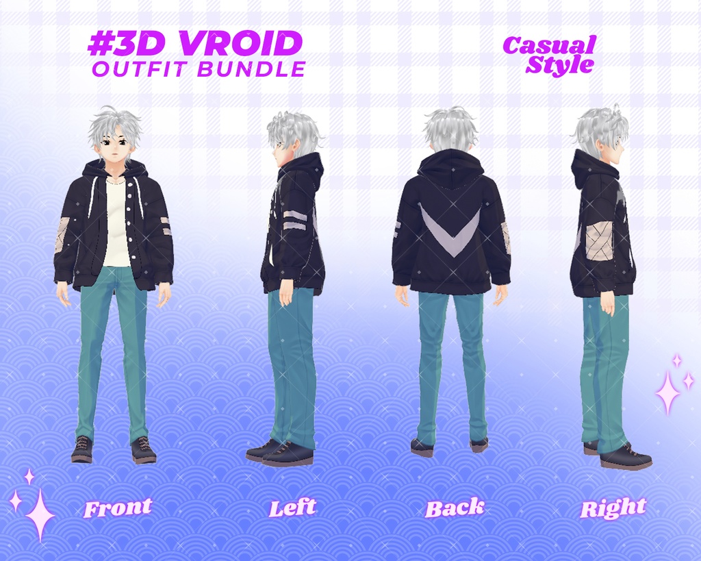 3D VRoid Outfit Pack Urban Casual & Streetwear Jackets for VRoid Models | VRoid Clothes, VRoid Costume, VRoid Fashion