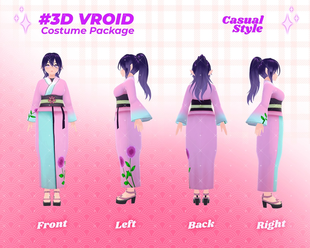 3D VRoid Outfit Pack Elegant Kimono & Modern Casual Jackets for VRoid Models | VRoid Clothes, VRoid Costume, VRoid Fashion