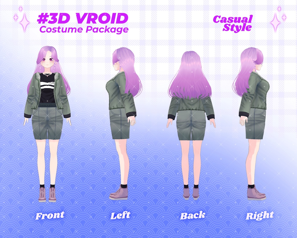 3D VRoid Outfit Pack Trendy & Relaxed Casual Wear for VRoid Models | VRoid Clothes, VRoid Costume, VRoid Fashion