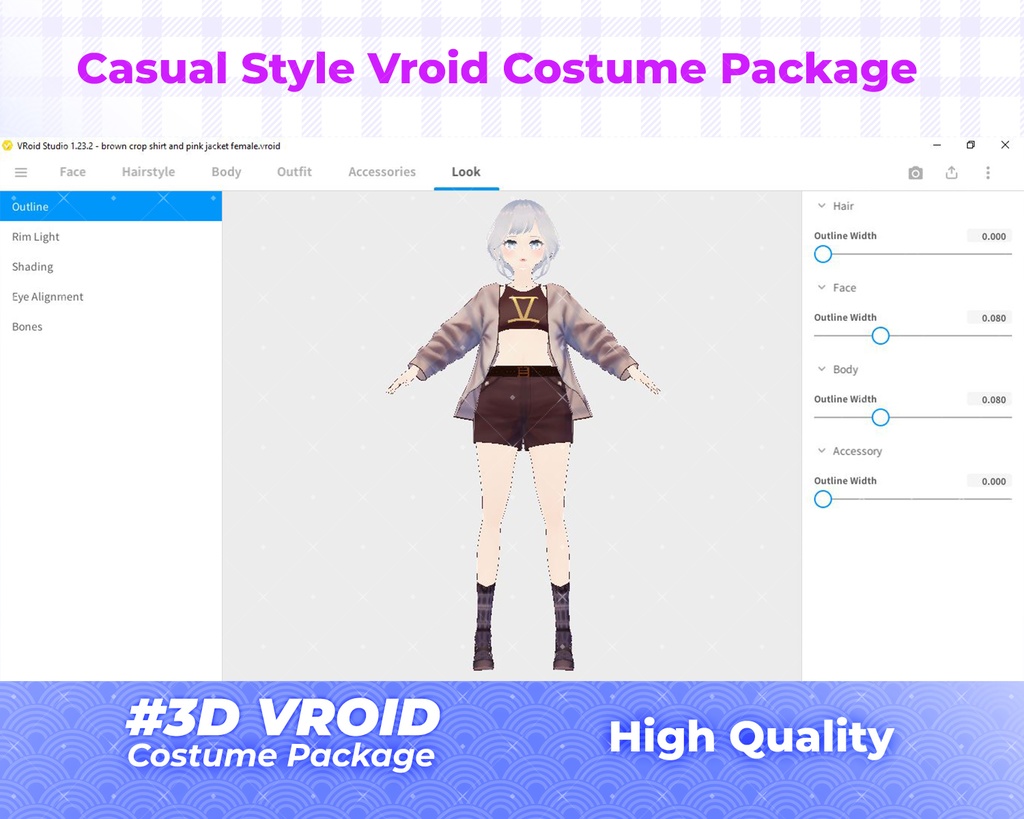3D VRoid Outfit Pack Trendy & Relaxed Casual Wear for VRoid Models | VRoid Clothes, VRoid Costume, VRoid Fashion