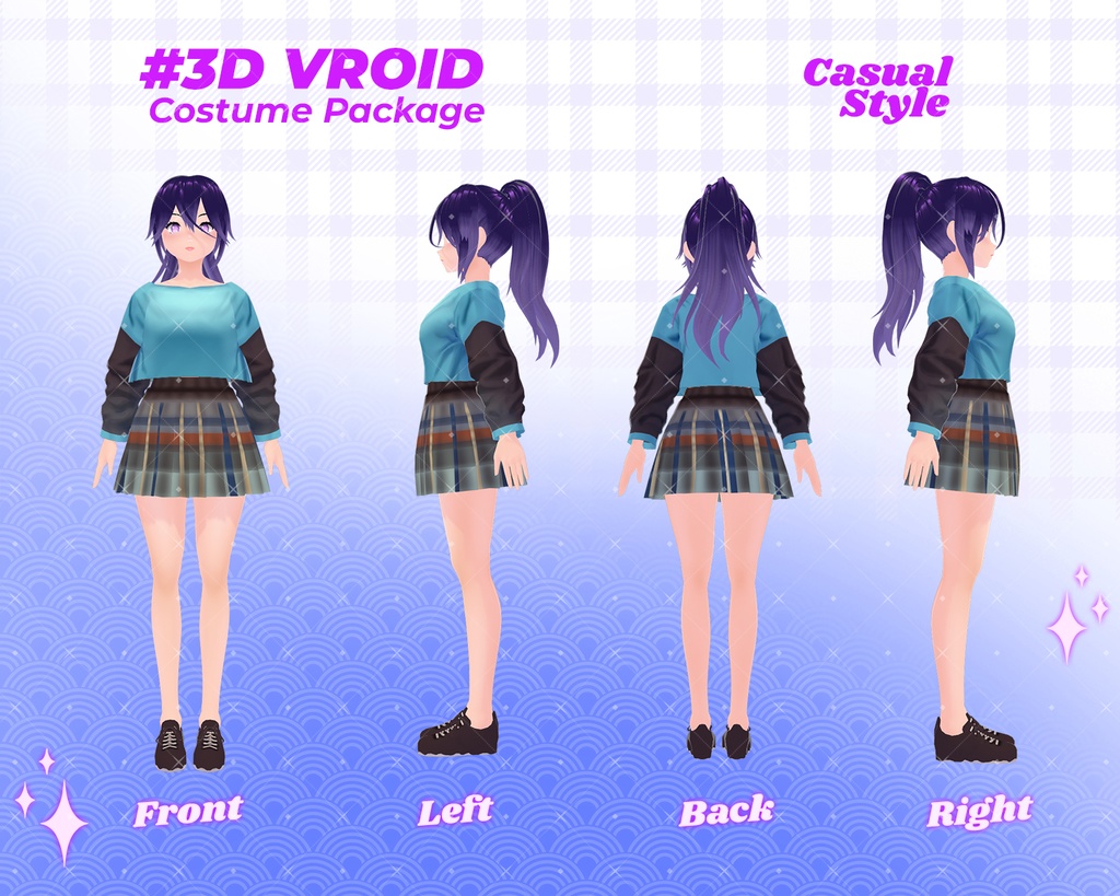 3D VRoid Outfit Pack Trendy & Relaxed Casual Wear for VRoid Models | VRoid Clothes, VRoid Costume, VRoid Fashion