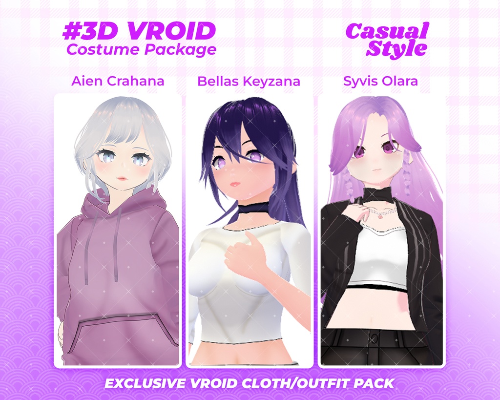 3D VRoid Outfit Pack Cozy & Stylish Casual Wear for VRoid Models | VRoid Clothes, VRoid Costume, VRoid Fashion