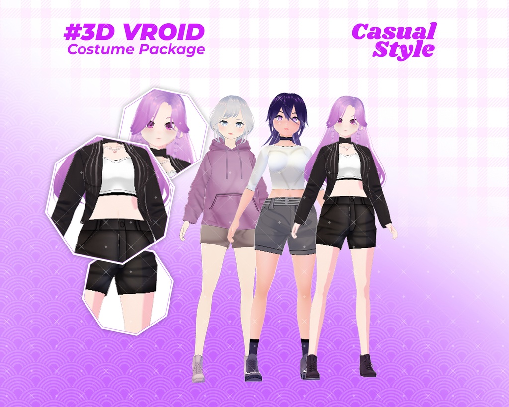 3D VRoid Outfit Pack Cozy & Stylish Casual Wear for VRoid Models | VRoid Clothes, VRoid Costume, VRoid Fashion
