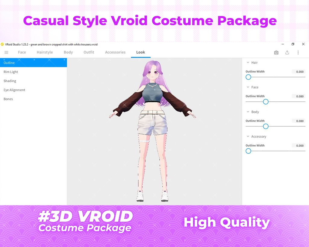 3D VRoid Outfit Pack Trendy & Relaxed Casual Clothes for VRoid Models | VRoid Clothes, VRoid Costume, VRoid Fashion