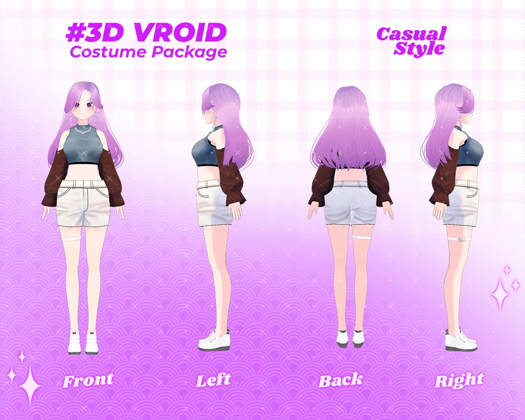 3D VRoid Outfit Pack Trendy & Relaxed Casual Clothes for VRoid Models | VRoid Clothes, VRoid Costume, VRoid Fashion