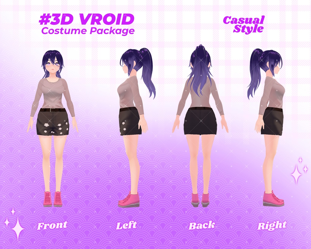 3D VRoid Outfit Pack Trendy & Casual Streetwear for VRoid Models | VRoid Clothes, VRoid Costume, VRoid Fashion