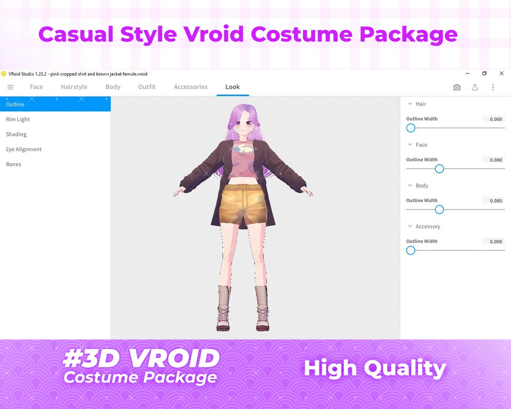 3D VRoid Outfit Pack Trendy & Casual Streetwear for VRoid Models | VRoid Clothes, VRoid Costume, VRoid Fashion