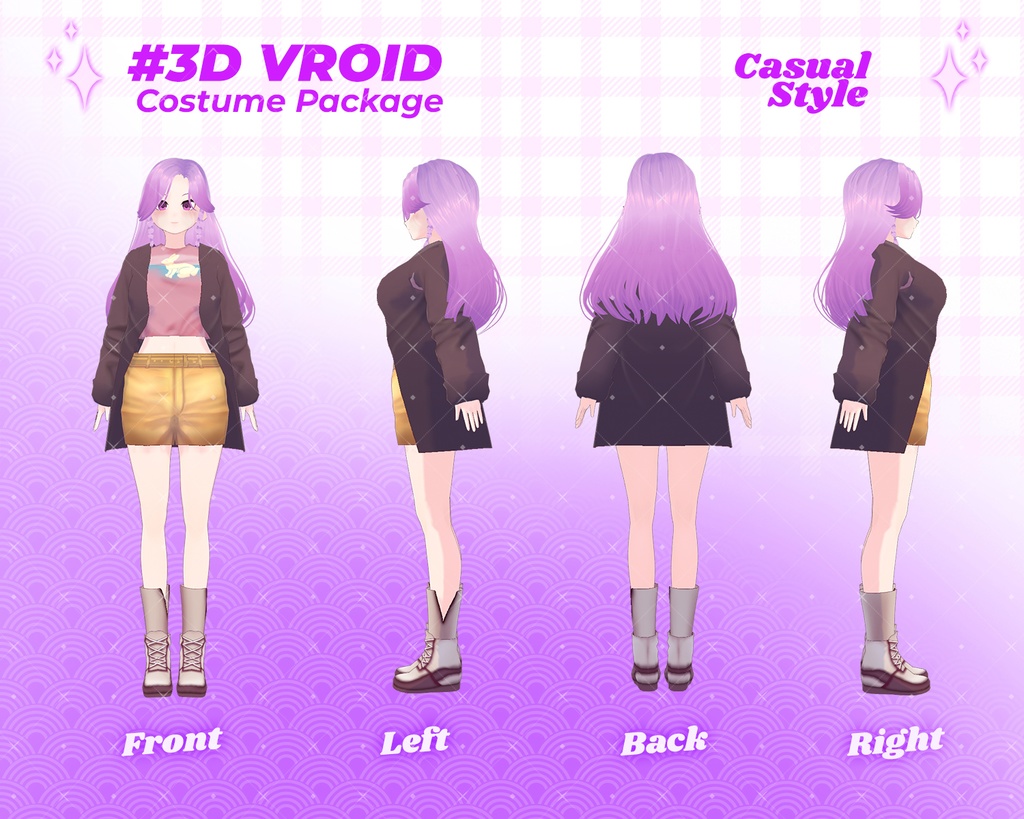 3D VRoid Outfit Pack Trendy & Casual Streetwear for VRoid Models | VRoid Clothes, VRoid Costume, VRoid Fashion