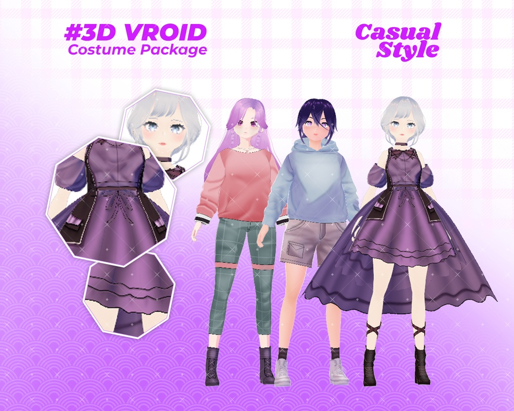 3D VRoid Outfit Pack Cozy & Stylish Everyday Wear for VRoid Models | VRoid Clothes, VRoid Costume, VRoid Fashion
