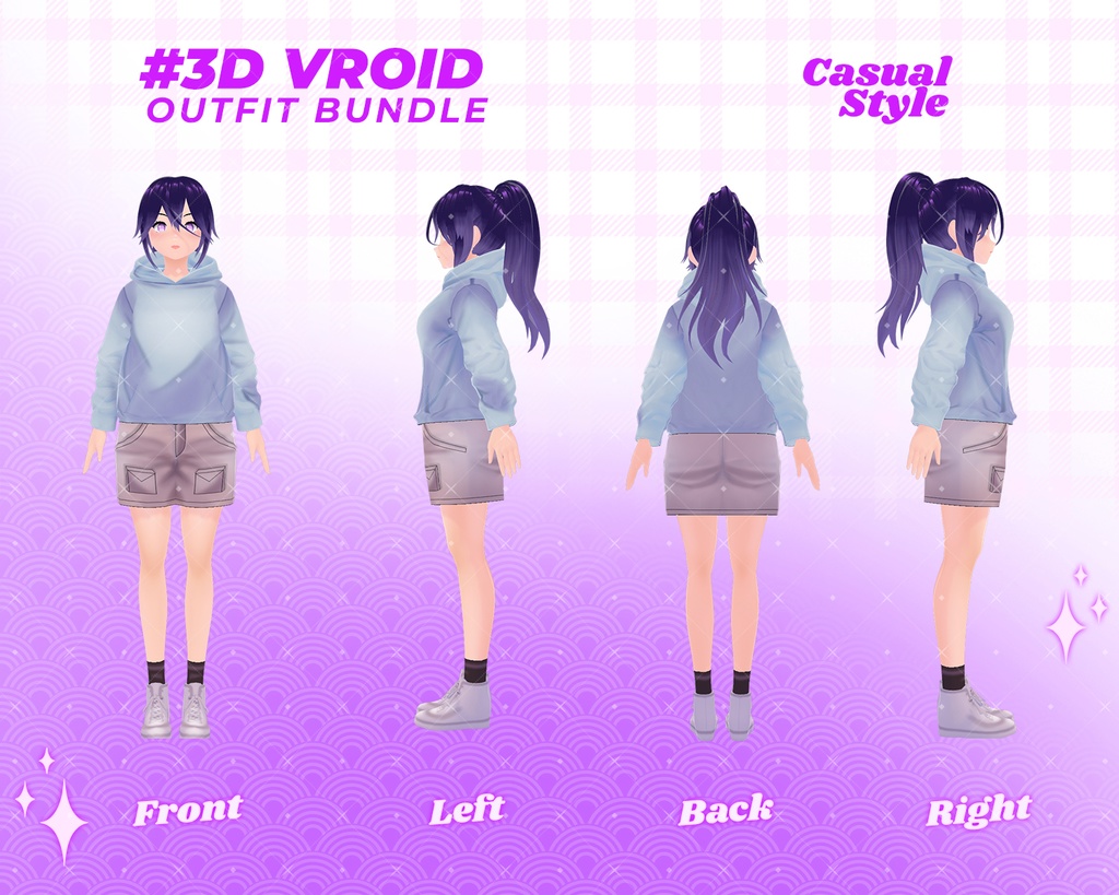 3D VRoid Outfit Pack Cozy & Stylish Everyday Wear for VRoid Models | VRoid Clothes, VRoid Costume, VRoid Fashion