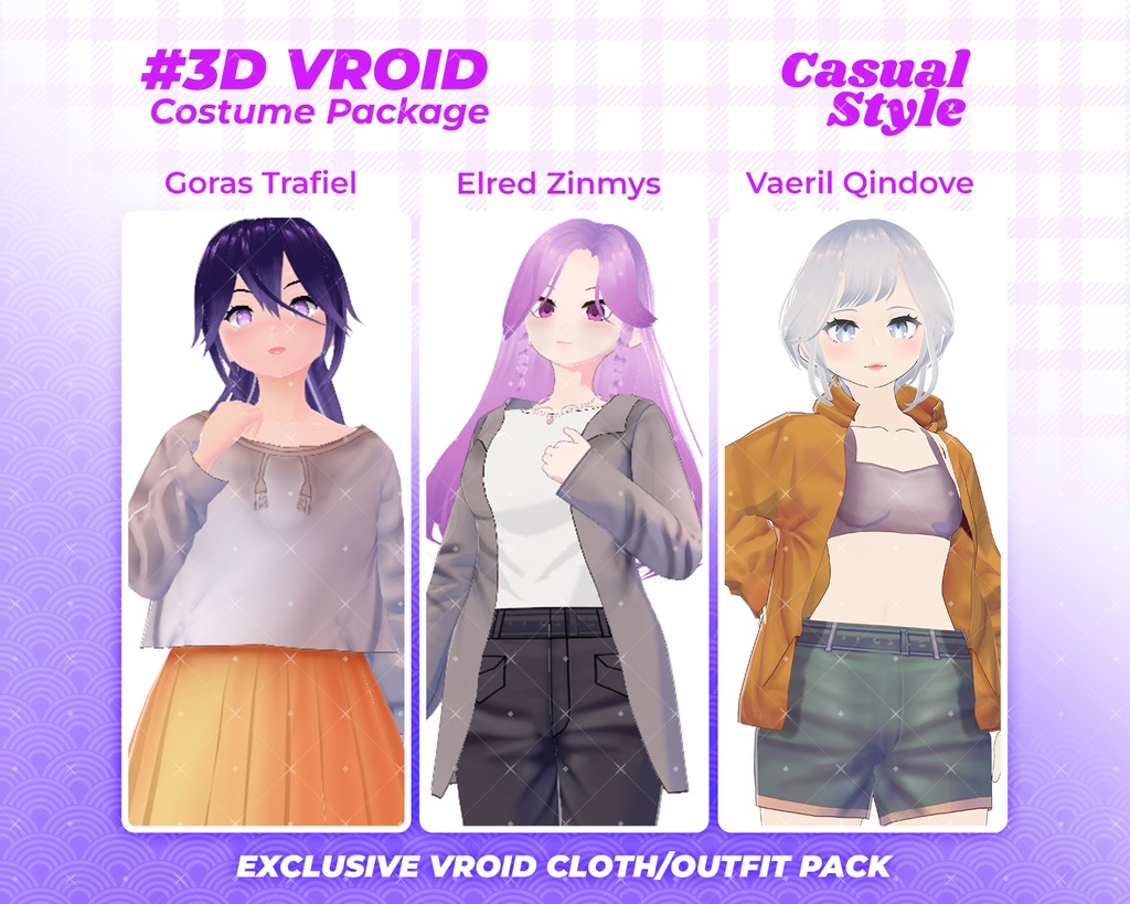 3D VRoid Outfit Pack Cozy & Trendy Casual Clothes for VRoid Models | VRoid Clothes, VRoid Costume, VRoid Fashion