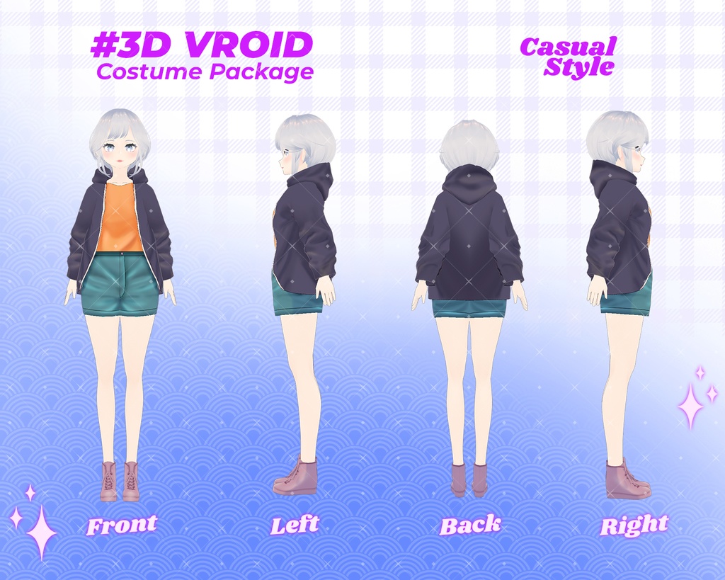 3D VRoid Outfit Pack Urban Casual Streetwear for VRoid Models | VRoid Clothes, VRoid Costume, VRoid Fashion