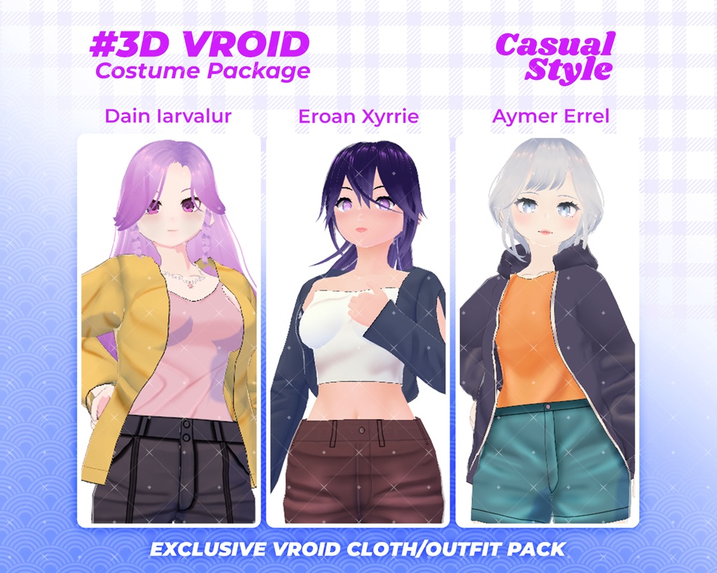 3D VRoid Outfit Pack Urban Casual Streetwear for VRoid Models | VRoid Clothes, VRoid Costume, VRoid Fashion
