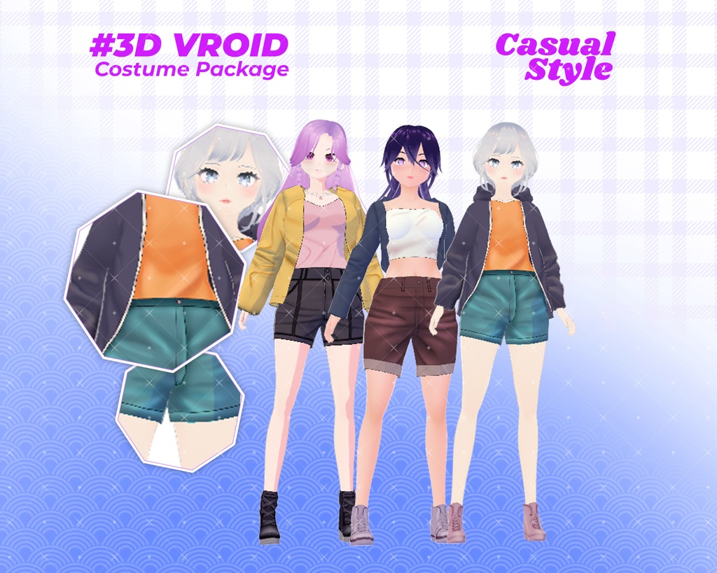 3D VRoid Outfit Pack Urban Casual Streetwear for VRoid Models | VRoid Clothes, VRoid Costume, VRoid Fashion