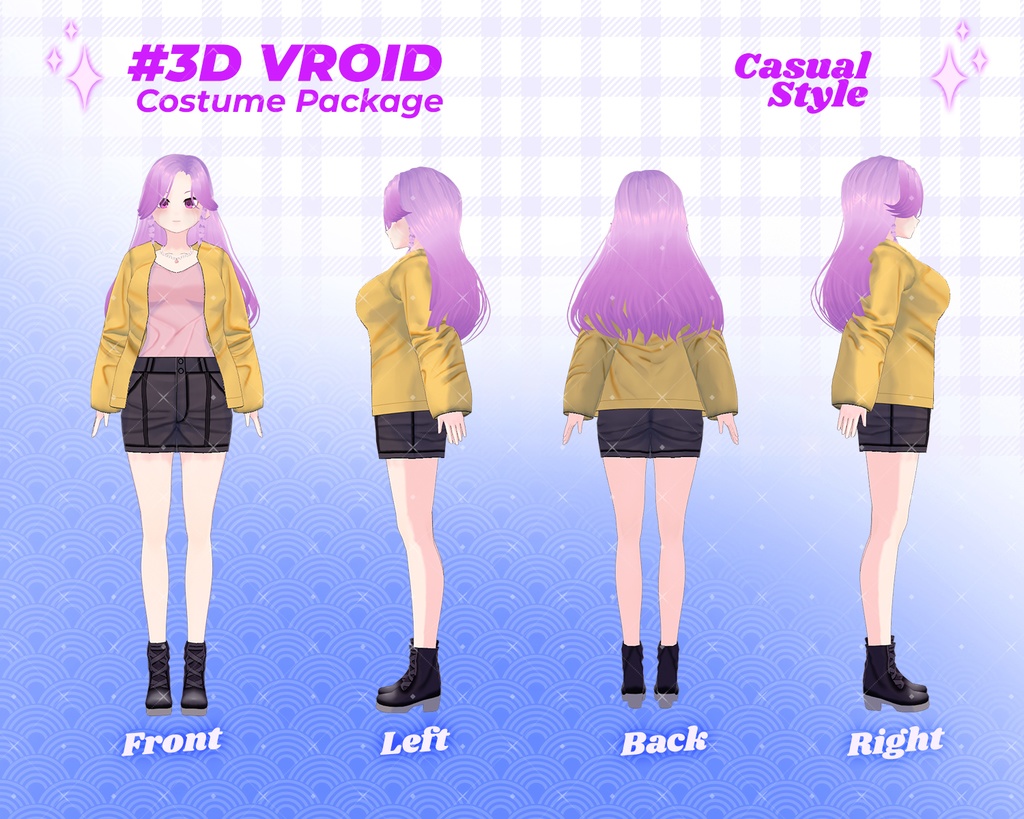 3D VRoid Outfit Pack Urban Casual Streetwear for VRoid Models | VRoid Clothes, VRoid Costume, VRoid Fashion