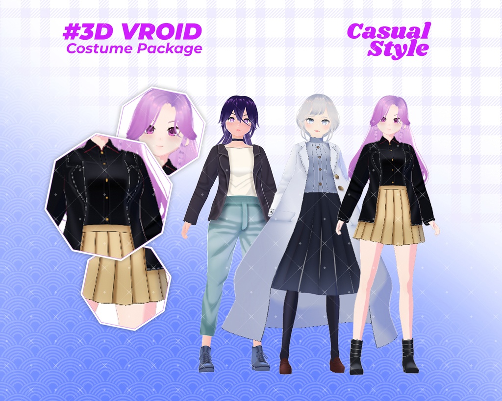 3D VRoid Outfit Pack Elegant Chic Formal Wear for VRoid Models | VRoid Clothes, VRoid Costume, VRoid Fashion