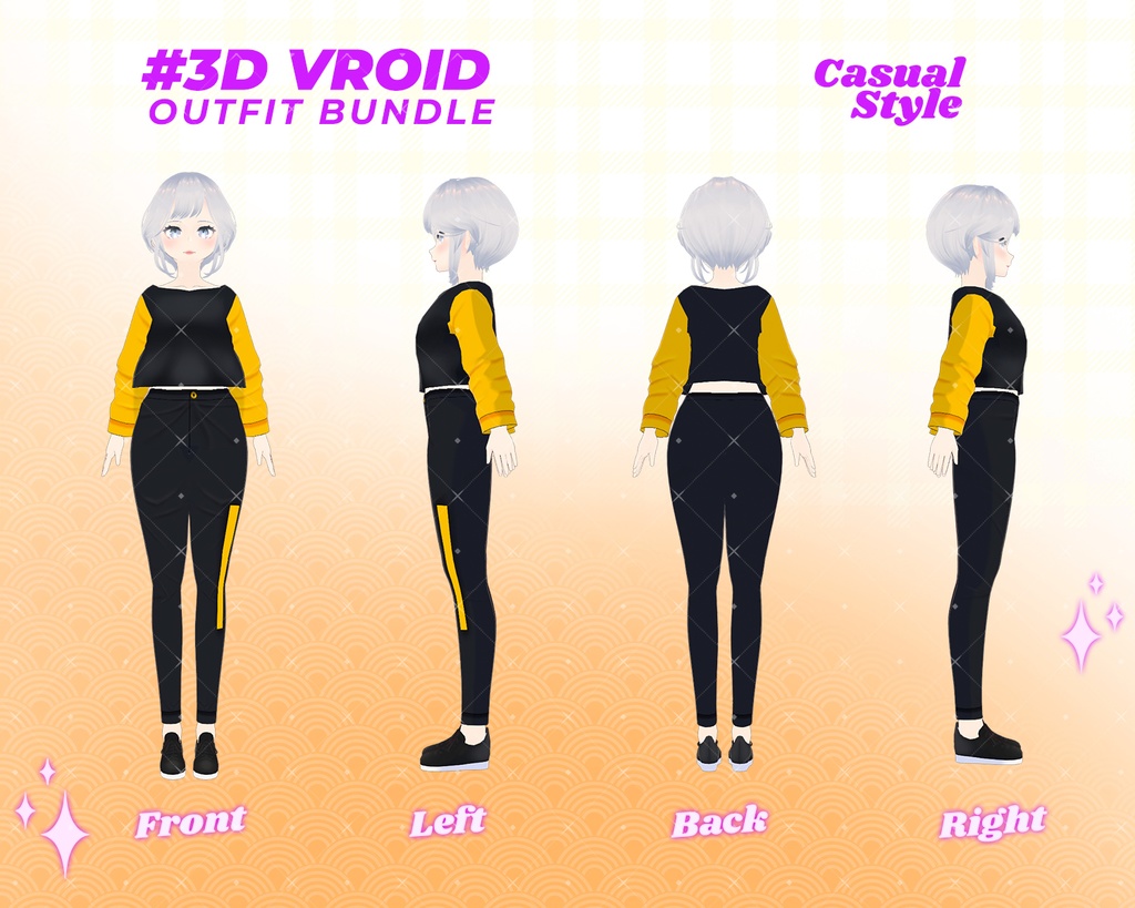 3D VRoid Outfit Pack Sporty & Casual Athleisure Wear for VRoid Models | VRoid Clothes, VRoid Costume, VRoid Fashion