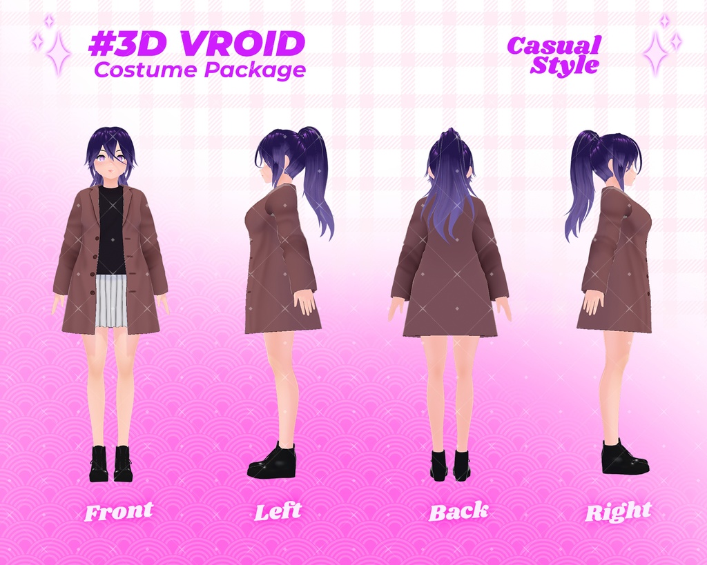 3D VRoid Outfit Pack Elegant & Chic Long Coat Fashion for VRoid Models | VRoid Clothes, VRoid Costume, VRoid Fashion