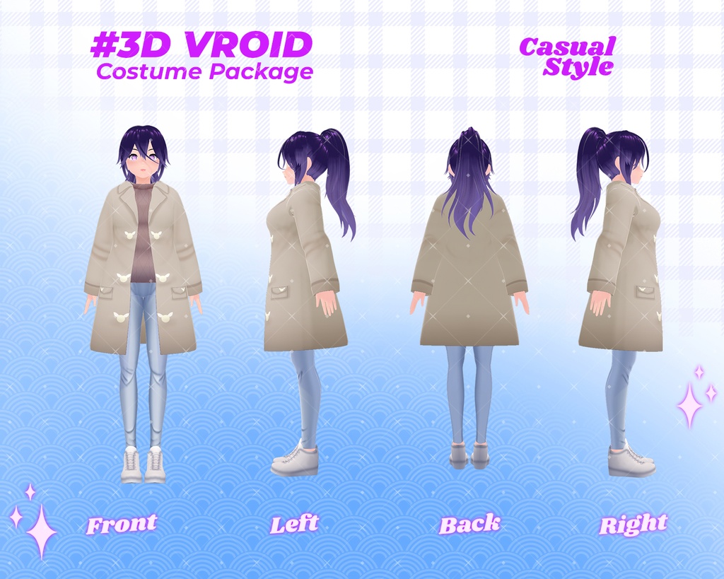 3D VRoid Outfit Pack Cozy & Elegant Casual Wear for VRoid Models | VRoid Clothes, VRoid Costume, VRoid Fashion