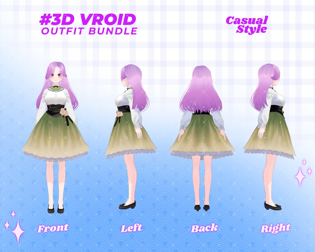 3D VRoid Outfit Pack Cozy & Elegant Casual Wear for VRoid Models | VRoid Clothes, VRoid Costume, VRoid Fashion