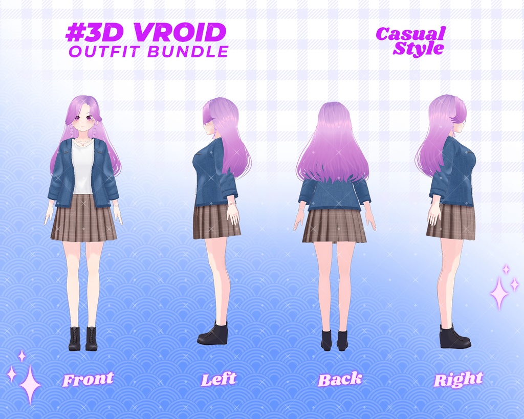 3D VRoid Outfit Pack Chic & Comfy Casual Wear for VRoid Models | VRoid Clothes, VRoid Costume, VRoid Fashion