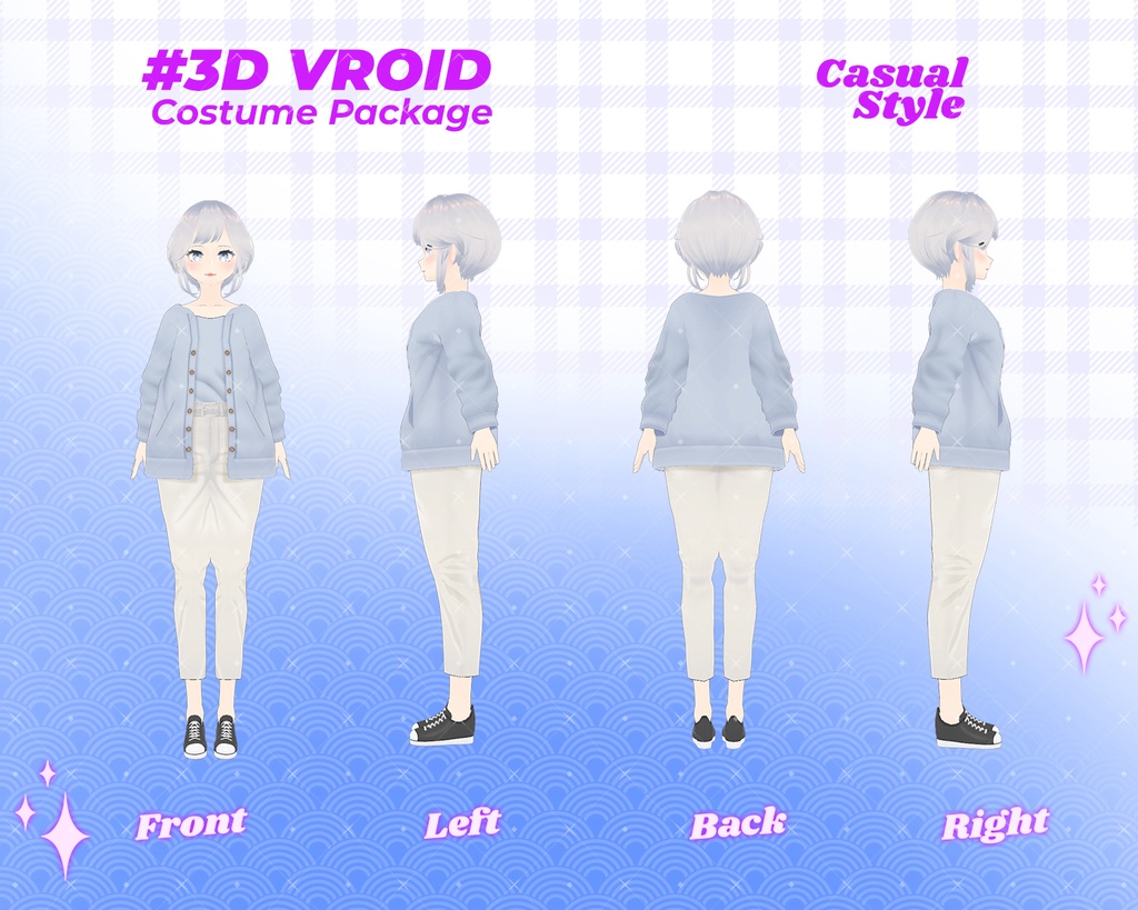 3D VRoid Outfit Pack Chic & Comfy Casual Wear for VRoid Models | VRoid Clothes, VRoid Costume, VRoid Fashion
