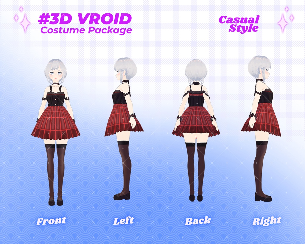 3D VRoid Outfit Pack Gothic, Cute & Casual Styles for VRoid Models | VRoid Clothes, VRoid Costume, VRoid Fashion