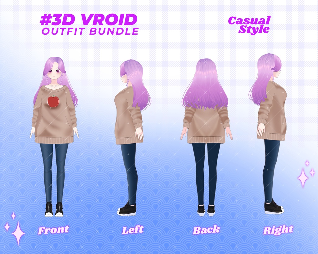 3D VRoid Outfit Pack Gothic, Cute & Casual Styles for VRoid Models | VRoid Clothes, VRoid Costume, VRoid Fashion