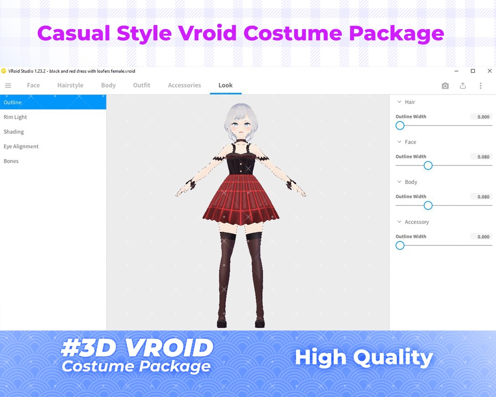 3D VRoid Outfit Pack Gothic, Cute & Casual Styles for VRoid Models | VRoid Clothes, VRoid Costume, VRoid Fashion