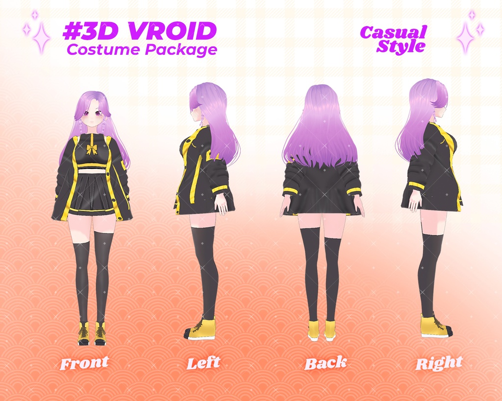 3D VRoid Outfit Pack Elegant, Cute & School-Inspired Fashion for VRoid Models | VRoid Clothes, VRoid Costume, VRoid Fashion