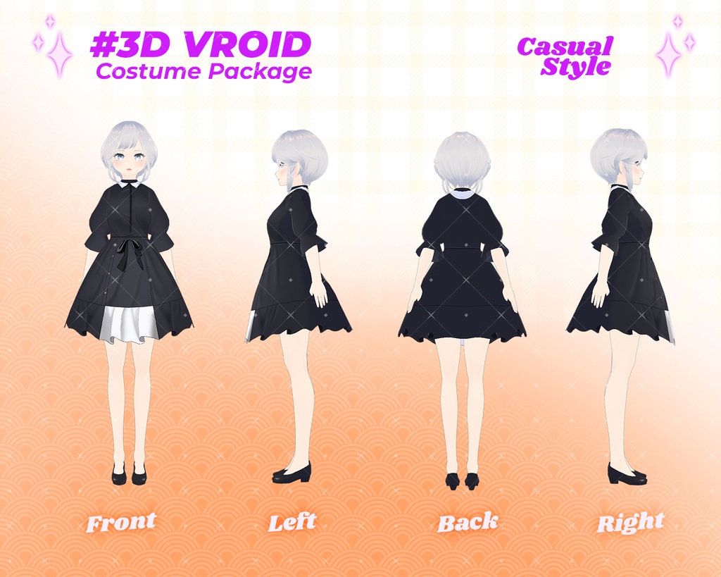 3D VRoid Outfit Pack Elegant & Chic Everyday Wear for VRoid Models | VRoid Clothes, VRoid Costume, VRoid Fashion